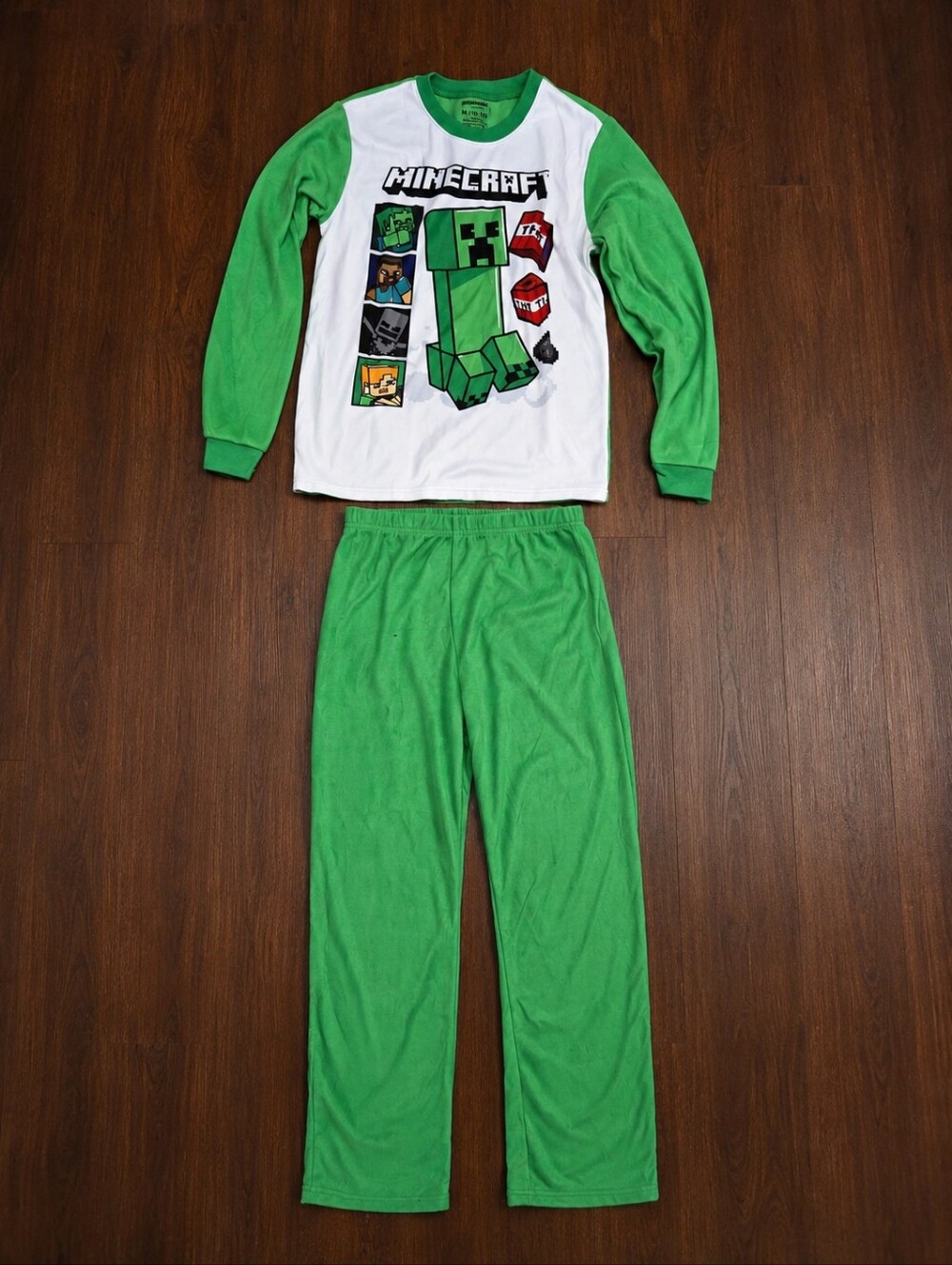 Boys' Green Creeper Fleece Pajama Set